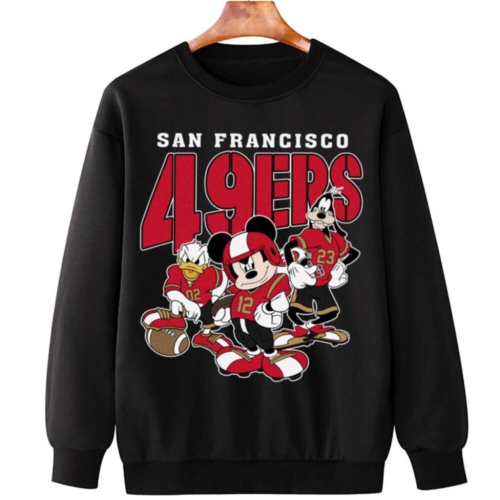 San Francisco 49ers Disney Mickey Donald Duck Goofy Sweatshirt NFL Fan Gift 79